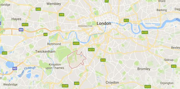 A map of Wimbledon, west London